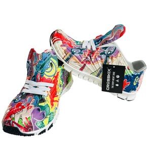 Women’s Graffiti Print EVA Foam Slip-On Comfort Shoes Size 7 EU 39 Lightweight
